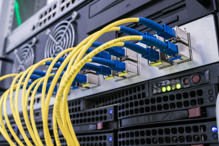 Fiber and structured cabling in a server rack